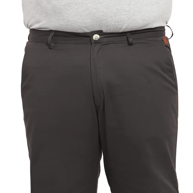 Urbano Fashion  Urbano Plus Men's Grey Cotton Regular Fit Casual Chinos Trousers for Men | Best Price UAE